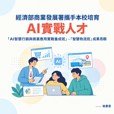 經濟部商業發展署攜手本校培育AI實戰人才-「AI智慧行銷與商業應用實戰養成班」、「智慧物流班」成果亮眼圖片